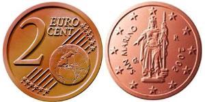2 Eurocent 圣马力诺 (301 - ) Steel/銅 