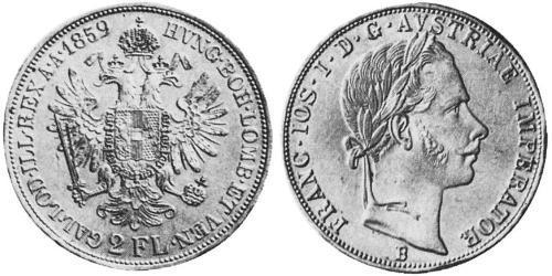 2 Florin Imperio austríaco (1804-1867) Plata 