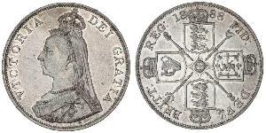 2 Florin Vereinigtes Königreich von Großbritannien und Irland (1801-1922) Silber Victoria (1819 - 1901)