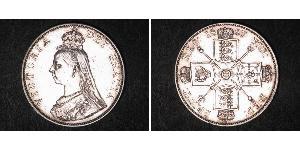 2 Florin Vereinigtes Königreich von Großbritannien und Irland (1801-1922) Silber Victoria (1819 - 1901)