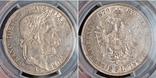 2 Florin Österreich-Ungarn (1867-1918) Silber Franz Joseph I (1830 - 1916)