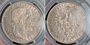 2 Florin Austria-Hungary (1867-1918) Silver Franz Joseph I (1830 - 1916)
