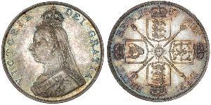 2 Florin 大不列颠及爱尔兰联合王国 (1801 - 1922) 銀 维多利亚 (英国君主)