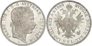 2 Florin / 2 Gulden Autriche-Hongrie (1867-1918) Argent Franz Joseph I (1830 - 1916)