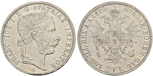 2 Florin / 2 Gulden Autriche-Hongrie (1867-1918) Argent Franz Joseph I (1830 - 1916)