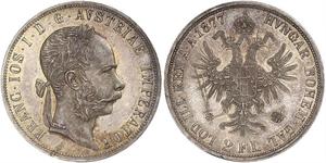 2 Florin / 2 Gulden Imperio austrohúngaro (1867-1918) Plata Franz Joseph I (1830 - 1916)