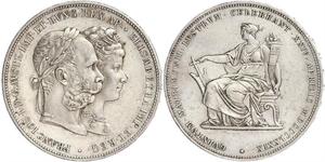 2 Florin / 2 Gulden Reino de Hungría (1000-1918) / Imperio austríaco (1804-1867) Plata Franz Joseph I (1830 - 1916)