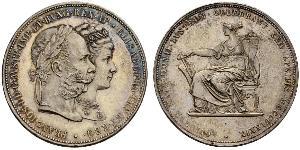 2 Florin / 2 Gulden Reino de Hungría (1000-1918) / Imperio austríaco (1804-1867) Plata Franz Joseph I (1830 - 1916)