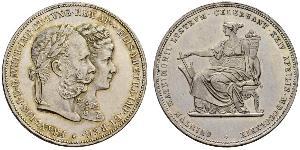 2 Florin / 2 Gulden Reino de Hungría (1000-1918) / Imperio austríaco (1804-1867) Plata Franz Joseph I (1830 - 1916)