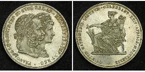 2 Florin / 2 Gulden Reino de Hungría (1000-1918) / Imperio austríaco (1804-1867) Plata Franz Joseph I (1830 - 1916)