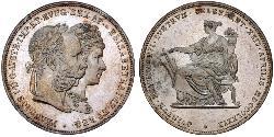 2 Florin / 2 Gulden Kaisertum Österreich (1804-1867) / Königreich Ungarn (1000-1918) Silber Franz Joseph I (1830 - 1916)