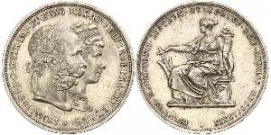 2 Florin / 2 Gulden Kaisertum Österreich (1804-1867) / Königreich Ungarn (1000-1918) Silber Franz Joseph I (1830 - 1916)
