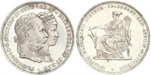 2 Florin / 2 Gulden Kaisertum Österreich (1804-1867) / Königreich Ungarn (1000-1918) Silber Franz Joseph I (1830 - 1916)