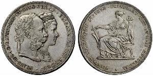 2 Florin / 2 Gulden Kaisertum Österreich (1804-1867) / Königreich Ungarn (1000-1918) Silber Franz Joseph I (1830 - 1916)
