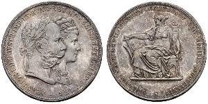 2 Florin / 2 Gulden Kaisertum Österreich (1804-1867) / Königreich Ungarn (1000-1918) Silber Franz Joseph I (1830 - 1916)