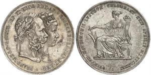 2 Florin / 2 Gulden Kaisertum Österreich (1804-1867) / Königreich Ungarn (1000-1918) Silber Franz Joseph I (1830 - 1916)