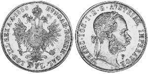 2 Florin / 2 Gulden Österreich-Ungarn (1867-1918) Silber Franz Joseph I (1830 - 1916)