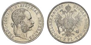 2 Florin / 2 Gulden Austria-Hungary (1867-1918) Silver Franz Joseph I (1830 - 1916)