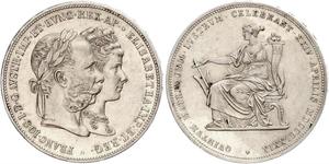 2 Florin / 2 Gulden Kingdom of Hungary (1000-1918) / Austrian Empire (1804-1867) Silver Franz Joseph I (1830 - 1916)