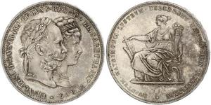 2 Florin / 2 Gulden Kingdom of Hungary (1000-1918) / Austrian Empire (1804-1867) Silver Franz Joseph I (1830 - 1916)