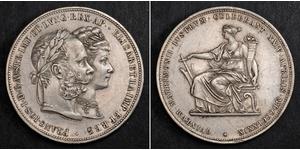 2 Florin / 2 Gulden Kingdom of Hungary (1000-1918) / Austrian Empire (1804-1867) Silver Franz Joseph I (1830 - 1916)