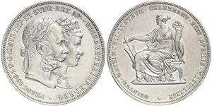 2 Florin / 2 Gulden Kingdom of Hungary (1000-1918) / Austrian Empire (1804-1867) Silver Franz Joseph I (1830 - 1916)