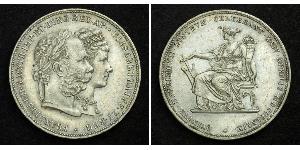 2 Florin / 2 Gulden Kingdom of Hungary (1000-1918) / Austrian Empire (1804-1867) Silver Franz Joseph I (1830 - 1916)