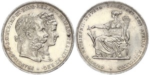 2 Florin / 2 Gulden Kingdom of Hungary (1000-1918) / Austrian Empire (1804-1867) Silver Franz Joseph I (1830 - 1916)