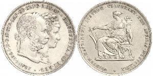 2 Florin / 2 Gulden 匈牙利王国 / 奧地利帝國 (1804 - 1867) 銀 弗朗茨·约瑟夫一世 (1830 - 1916)