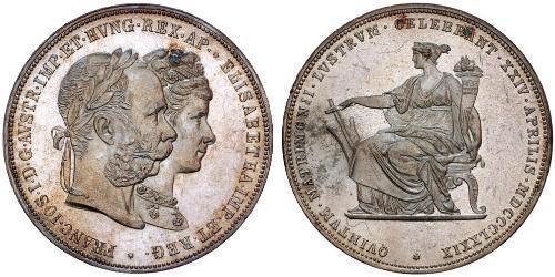 2 Florin / 2 Gulden 匈牙利王国 / 奧地利帝國 (1804 - 1867) 銀 弗朗茨·约瑟夫一世 (1830 - 1916)