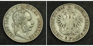 2 Florin / 2 Gulden 奥匈帝国 (1867 - 1918) 銀 弗朗茨·约瑟夫一世 (1830 - 1916)
