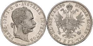 2 Florin / 2 Gulden 奥匈帝国 (1867 - 1918) 銀 弗朗茨·约瑟夫一世 (1830 - 1916)