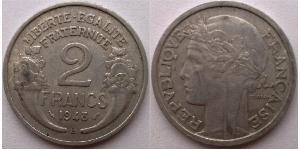 2 Franc Vichy France (1940-1944) Alluminio 