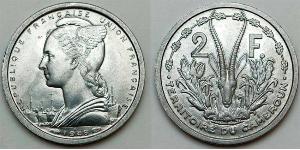 2 Franc French West Africa (1895-1958) Aluminio 