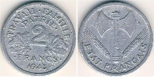 2 Franc Vichy France (1940-1944) Aluminium 