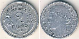 2 Franc Vichy France (1940-1944) Aluminium 