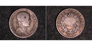 2 Franc Primo Impero francese (1804-1814) Argento Napoleone Bonaparte(1769 - 1821)