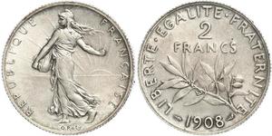 2 Franc Terza Repubblica francese (1870-1940)  Argento 