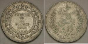 2 Franc Tunisia Argento 