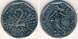 2 Franc Fünfte Französische Republik (1958 - ) Nickel 