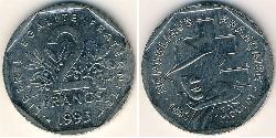 2 Franc Quinta República Francesa (1958 - ) Níquel 