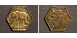 2 Franc Congo Belga (1908 - 1960) Ottone 