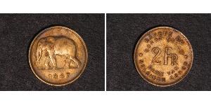 2 Franc Congo Belga (1908 - 1960) Ottone 