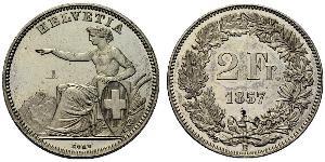 2 Franc Suiza Plata 