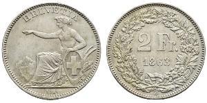 2 Franc Suiza Plata 