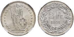 2 Franc Suiza Plata 