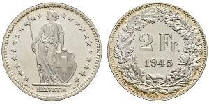 2 Franc Suiza Plata 