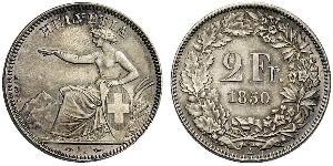 2 Franc Suiza Plata 