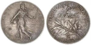 2 Franc Tercera República Francesa (1870-1940)  Plata 