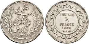 2 Franc Túnez Plata 